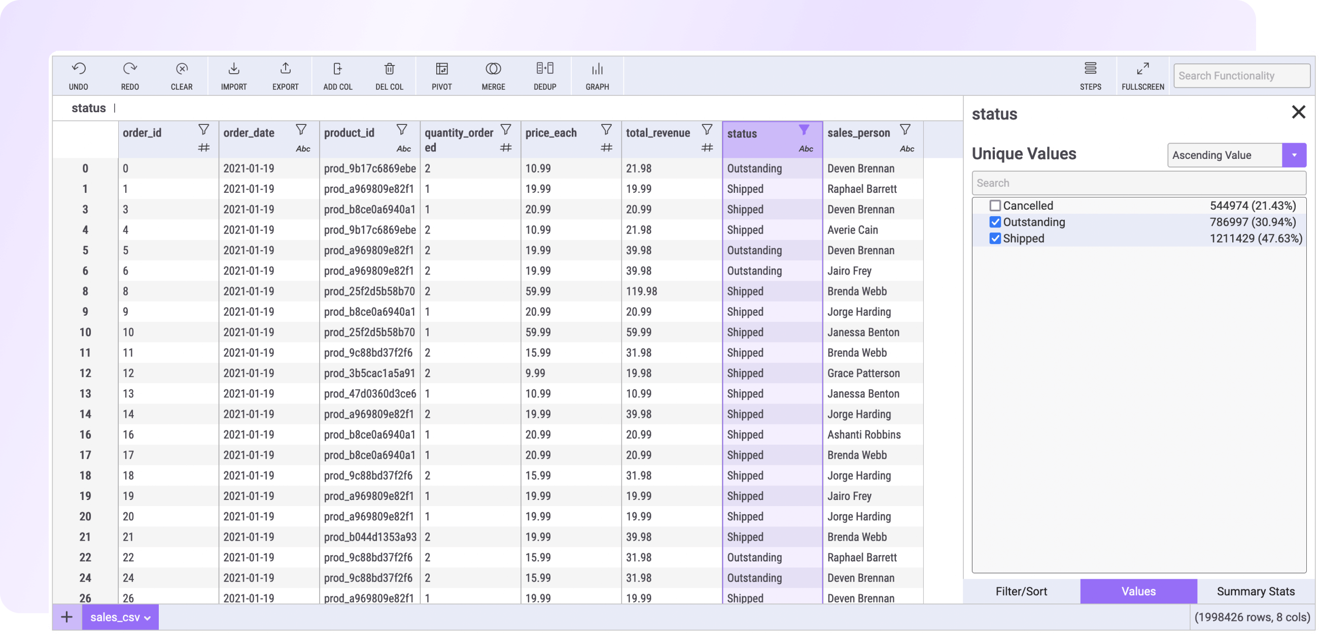 Use Mito to transform your data